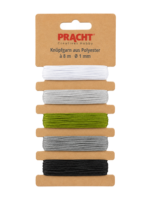 Knüpfgarn-Set aus Polyester 1mm 5 Farben á 8m