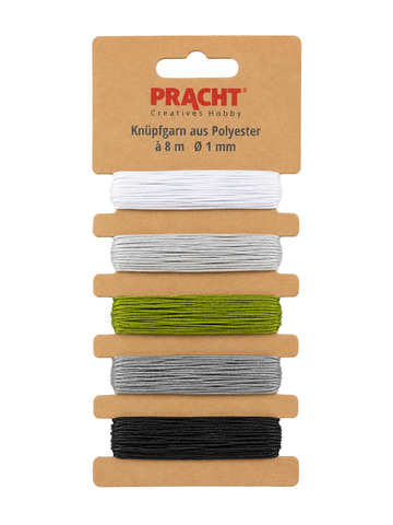 Knüpfgarn-Set aus Polyester 1mm 5 Farben á 8m