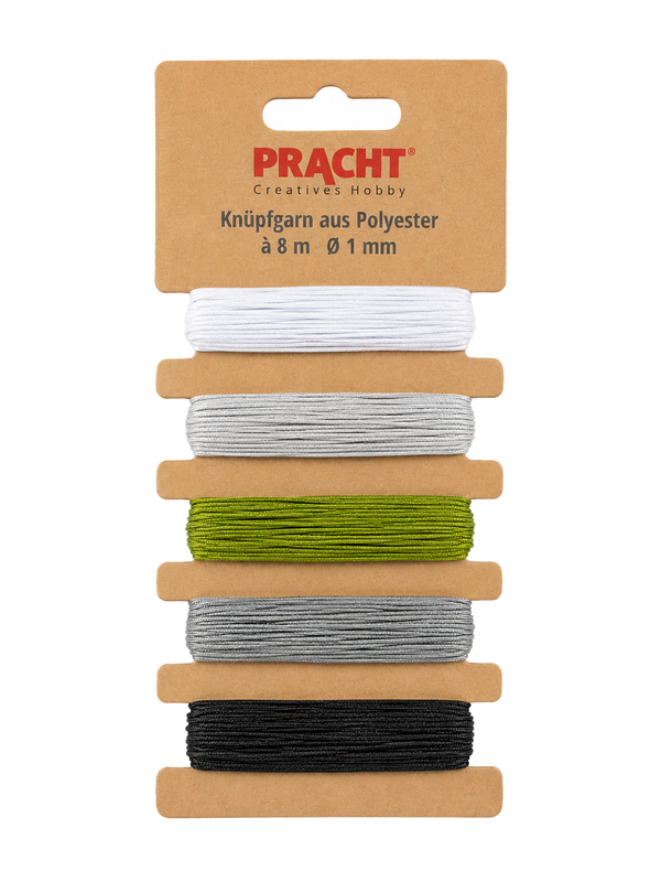 Knüpfgarn-Set aus Polyester 1mm 5 Farben á 8m