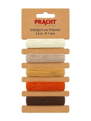 Knüpfgarn-Set aus Polyester 1mm 5 Farben á 8m