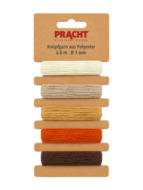 Knüpfgarn-Set aus Polyester 1mm 5 Farben á 8m