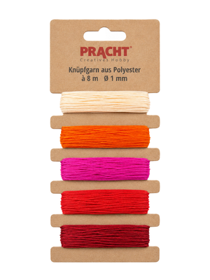 Knüpfgarn-Set aus Polyester 1mm 5 Farben á 8m