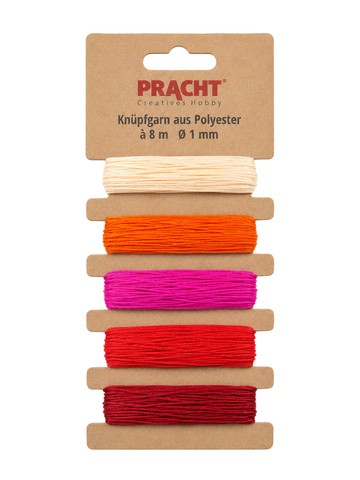 Knüpfgarn-Set aus Polyester 1mm 5 Farben á 8m