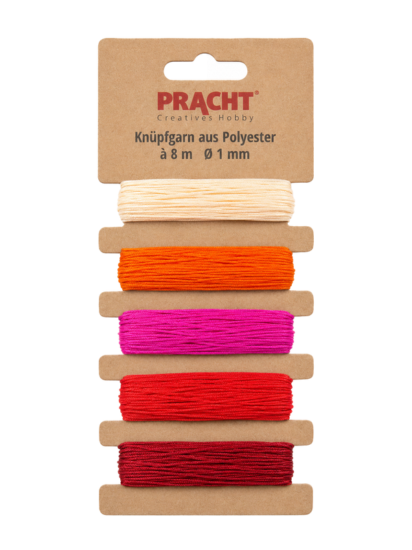 Knüpfgarn-Set aus Polyester 1mm 5 Farben á 8m