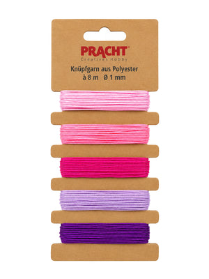 Knüpfgarn-Set aus Polyester 1mm 5 Farben á 8m