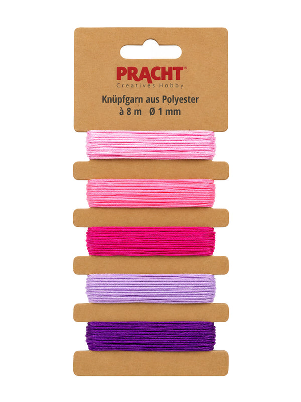 Knüpfgarn-Set aus Polyester 1mm 5 Farben á 8m