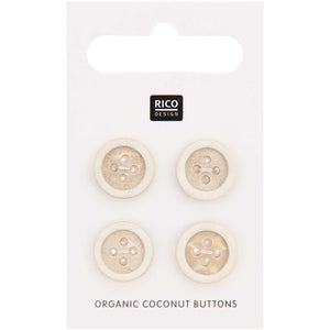 Organic Coconut Buttons Holzknöpfe 4 Stück