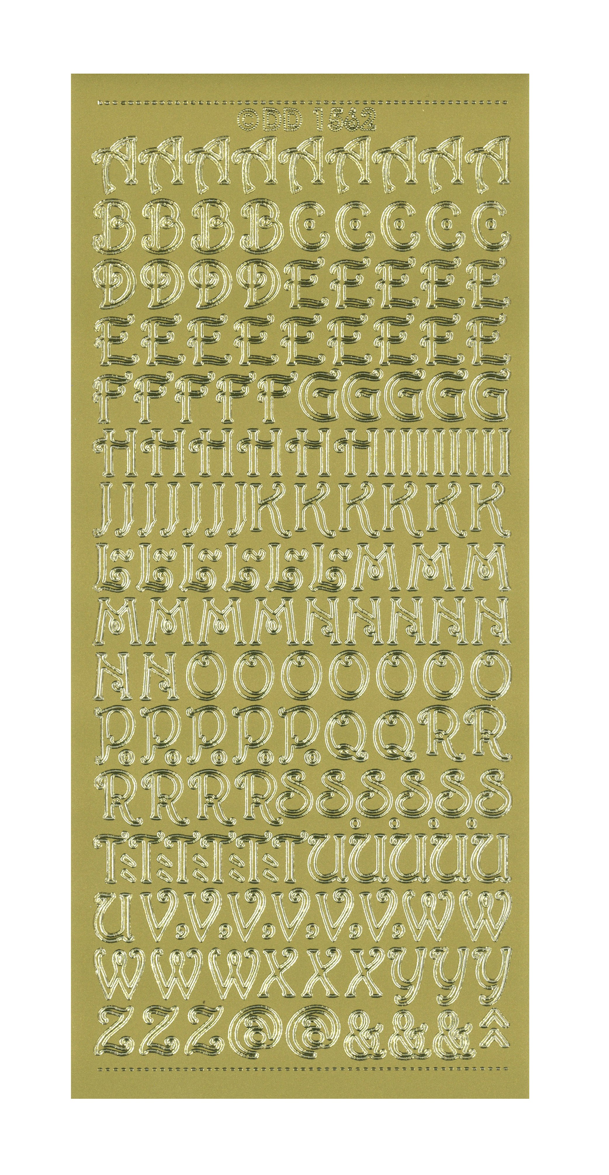 Konturensticker Alphabet gewellt Großbuchstaben 1 Bogen 10x23cm