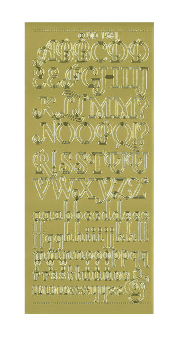 Konturensticker Luxury Alphabet Großbuchstaben Kleinbuchstaben 1 Bogen 10x23cm