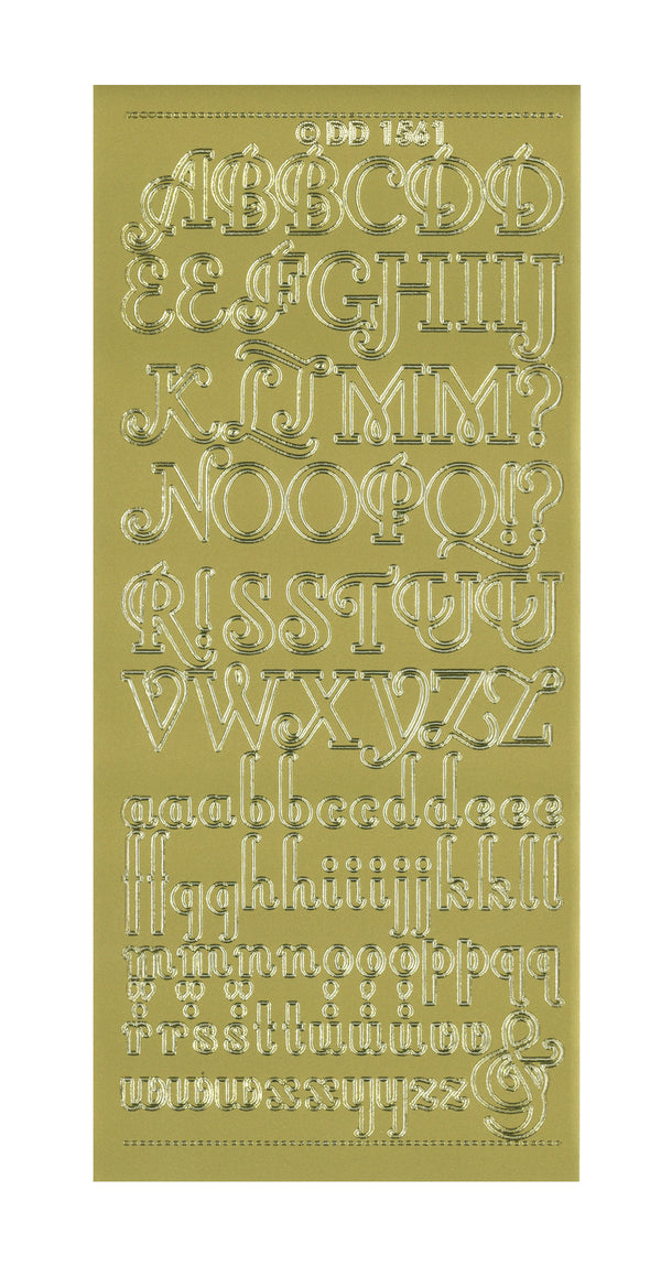 Konturensticker Luxury Alphabet Großbuchstaben Kleinbuchstaben 1 Bogen 10x23cm