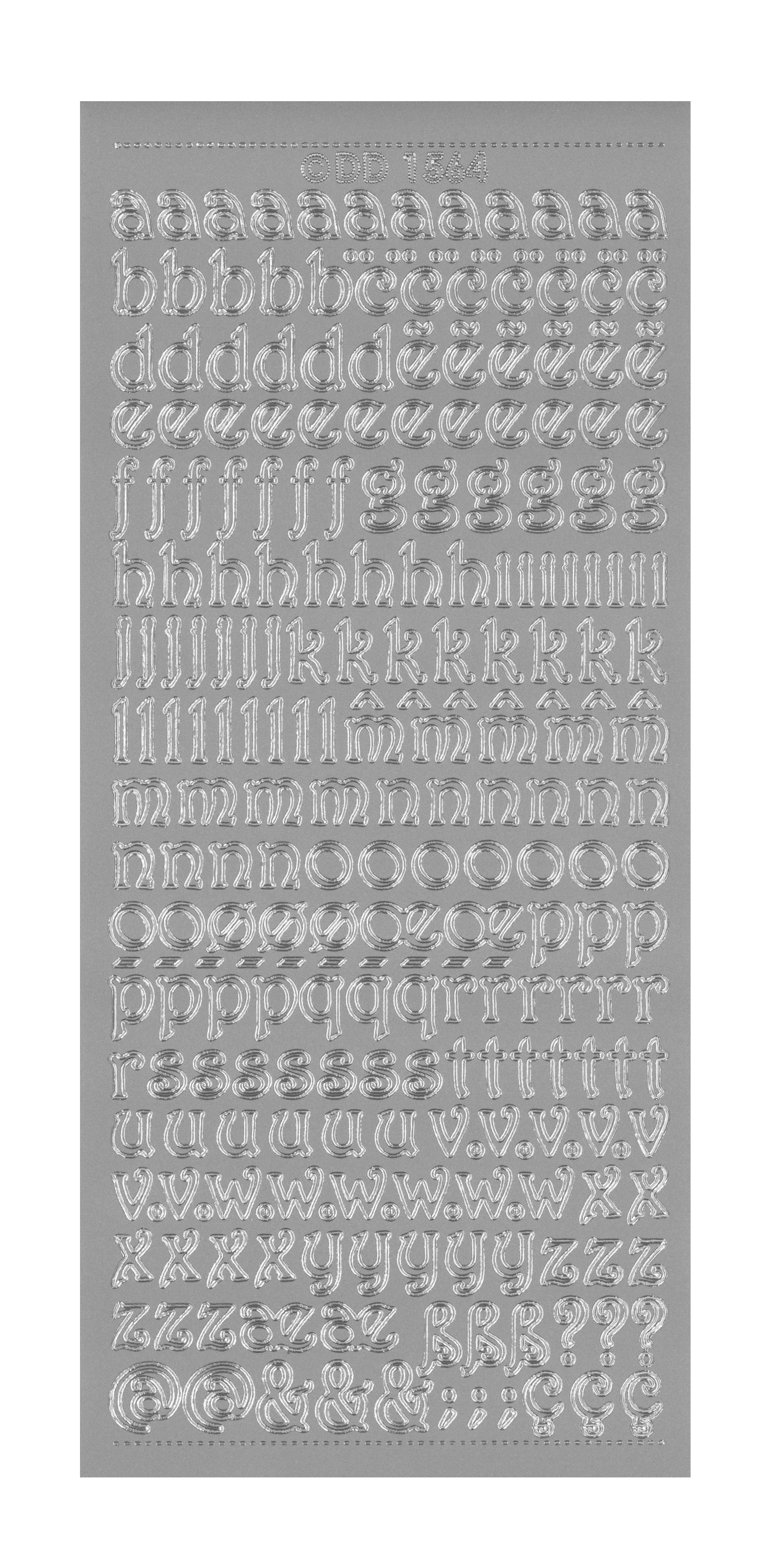 Konturensticker Alphabet gewellt Kleinbuchstaben 1 Bogen 10x23cm