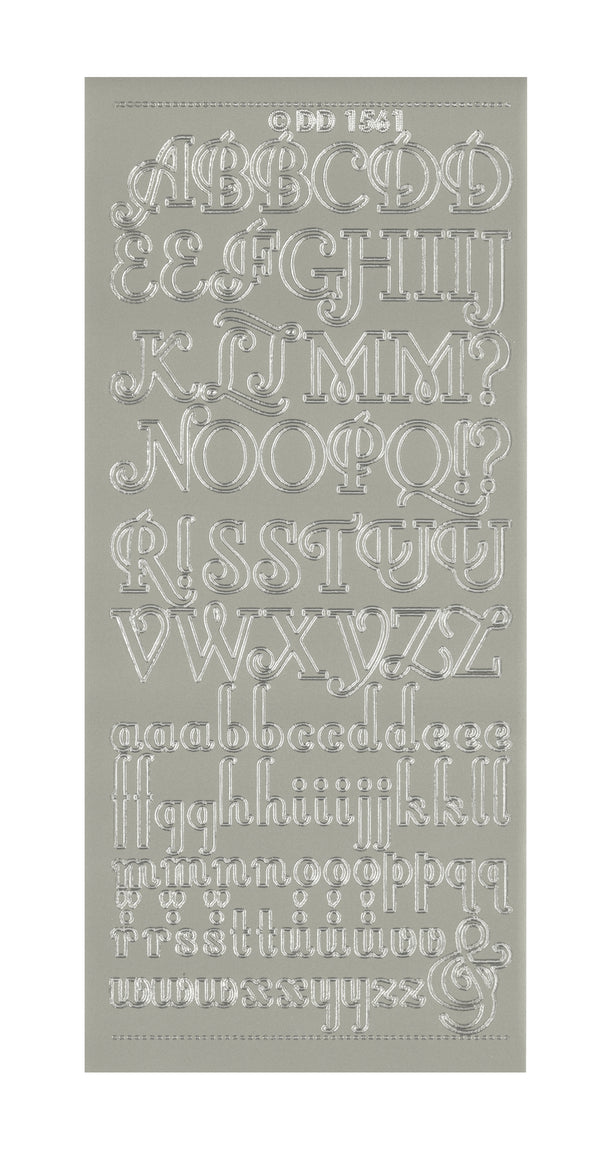 Konturensticker Luxury Alphabet Großbuchstaben Kleinbuchstaben 1 Bogen 10x23cm
