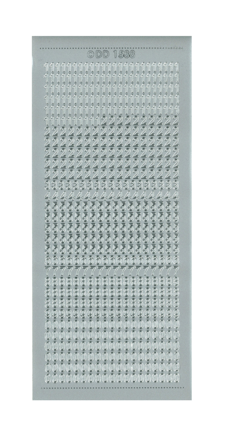 Zahlen Konturenaufkleber 1 Bogen 10x23cm