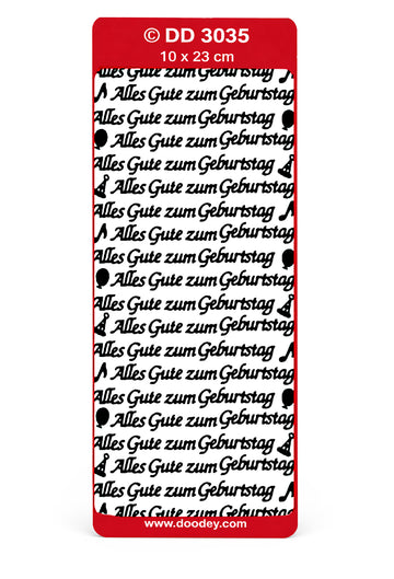 Konturensticker Schriftzug Alles Gute zum Geburtstag 10x23cm 1 Bogen