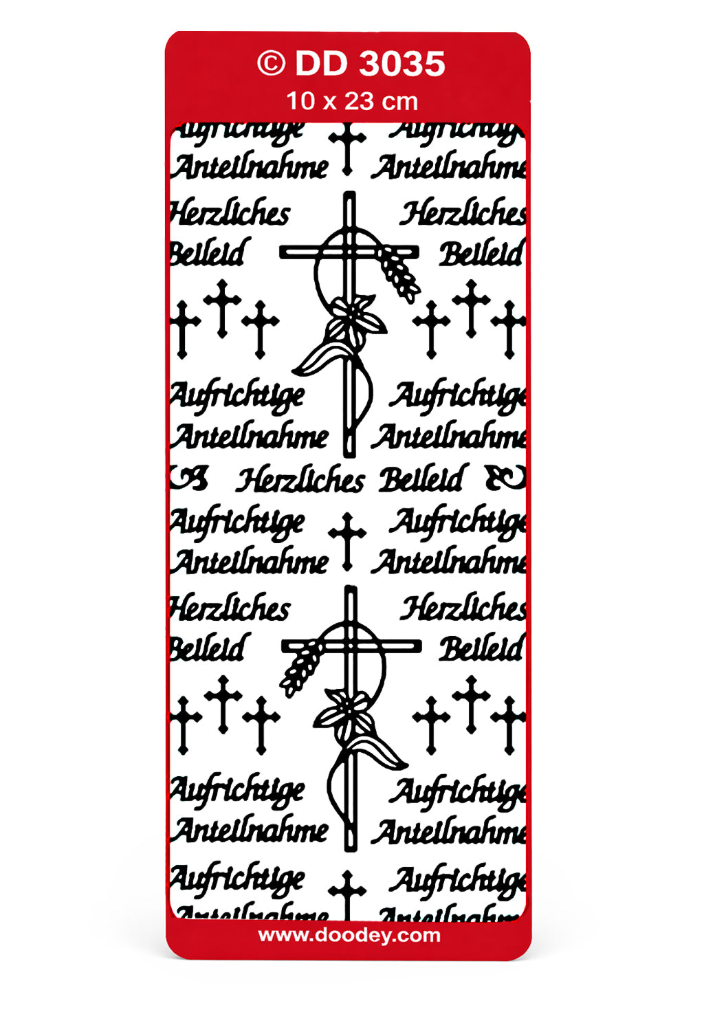 Shiny Outline Sticker Aufrichtige Anteilnahme 1 Bogen 23x10cm