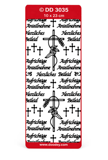 Konturensticker Schrift Aufrichtige Anteilnahme 23x10cm 1 Bogen