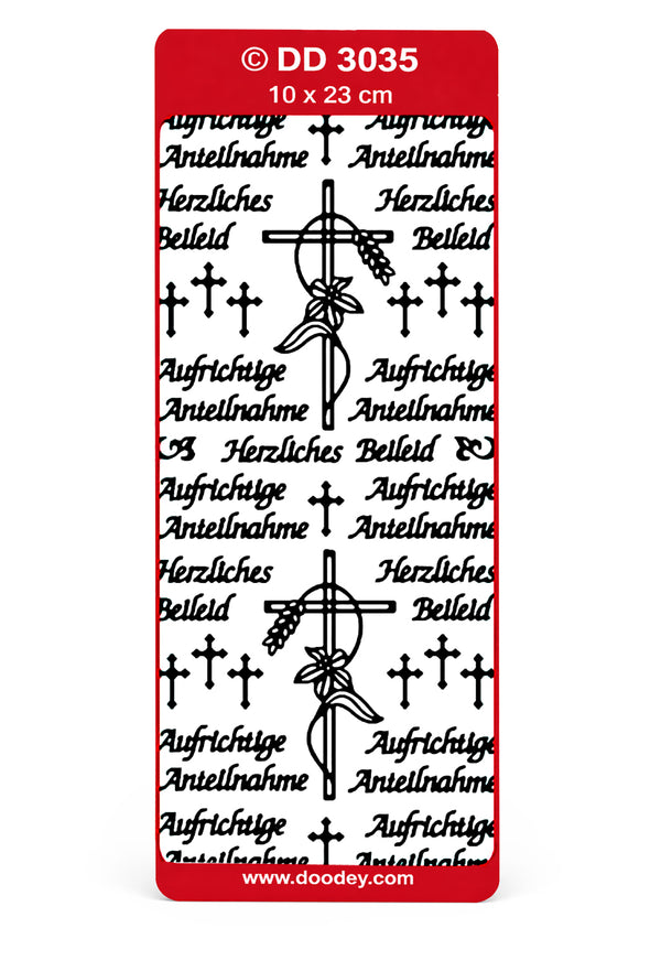 Konturensticker Schrift Aufrichtige Anteilnahme 23x10cm 1 Bogen