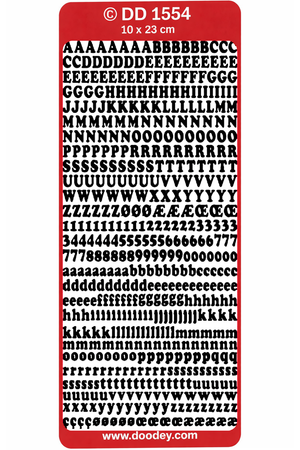 Konturensticker Buchstaben und Zahlen 1 Bogen 23x10cm