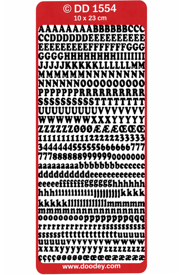 Konturensticker Buchstaben und Zahlen 1 Bogen 23x10cm