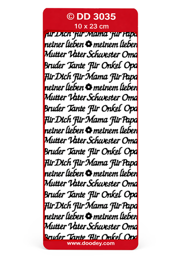 Konturensticker Schriften "Für Dich" 23x10cm 1 Bogen