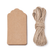 Papieranhänger Tags Kraftpapier 9x4,5 cm + Jutegarn 10 Stück