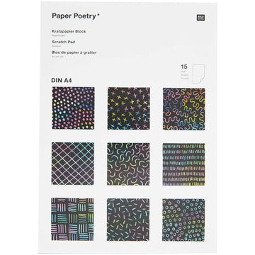 Paper Poetry Kratzpapier Block Regenbogen A4 15 Blatt