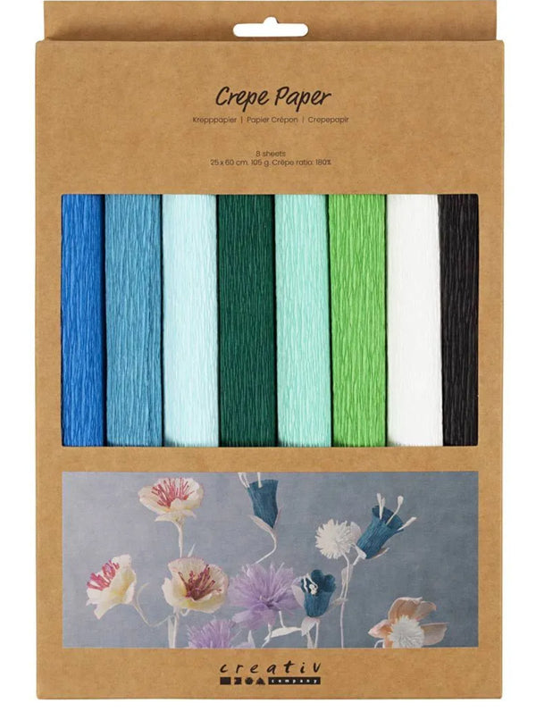Krepppapier Set Kreppanteil: 180% 105g  25x60cm 8 Blatt / 1 Packung
