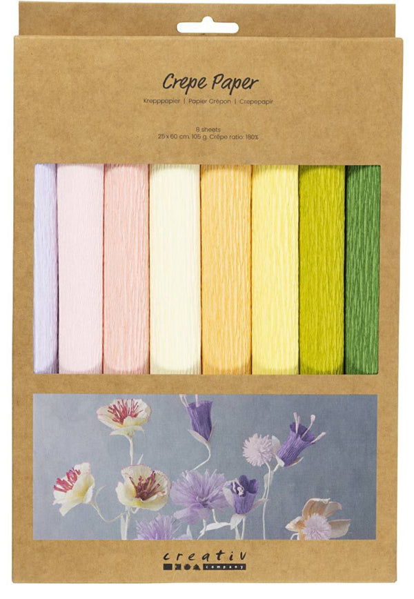 Krepppapier Set Kreppanteil: 180% 105g  25x60cm 8 Blatt / 1 Packung