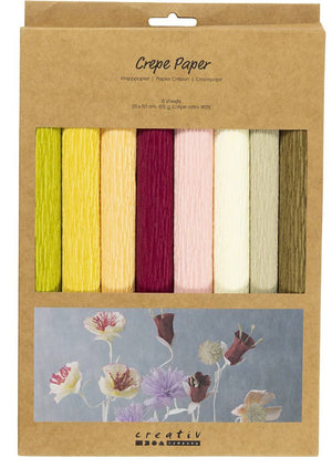 Krepppapier Set Kreppanteil: 180% 105g  25x60cm 8 Blatt / 1 Packung