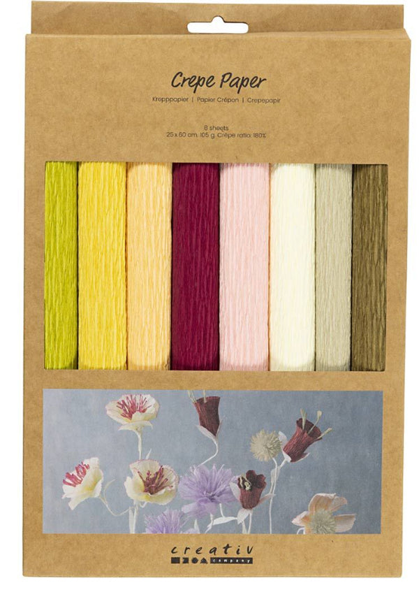 Krepppapier Set Kreppanteil: 180% 105g  25x60cm 8 Blatt / 1 Packung