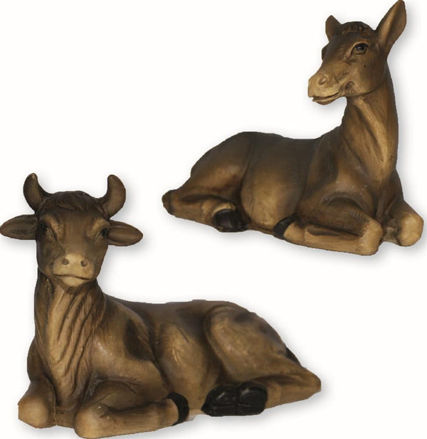 Ochs und Esel Set Figuren Johanneskrippe 12cm 2 Stück