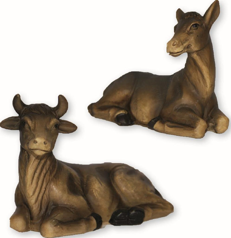 Ochs und Esel Set Figuren Johanneskrippe 12cm 2 Stück