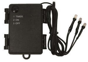 Batteriebox für 3x AA Batterien (nicht inkl) ON/OFF/TIMER mit 3 LED-Lichtern