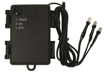 Batteriebox für 3x AA Batterien (nicht inkl) ON/OFF/TIMER mit 3 LED-Lichtern