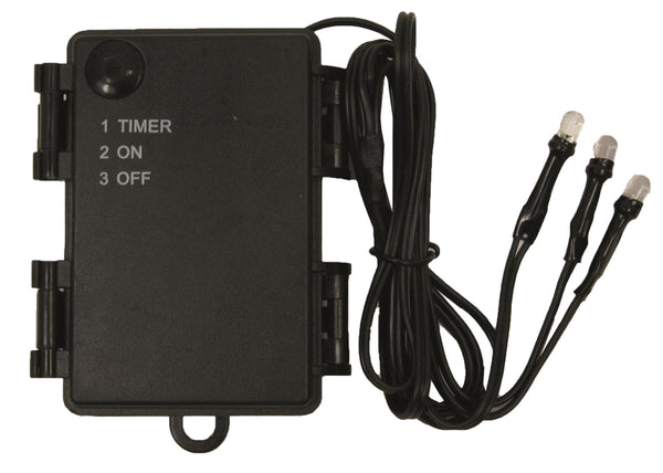 Batteriebox für 3x AA Batterien (nicht inkl) ON/OFF/TIMER mit 3 LED-Lichtern