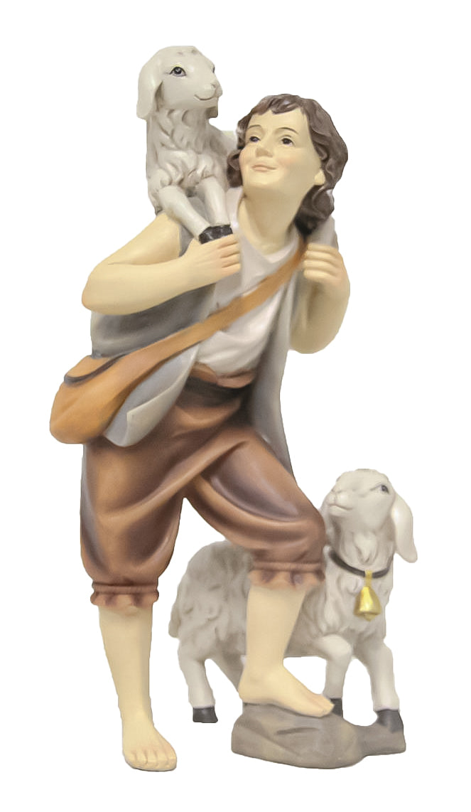 Krippenfigur Hirte mit Schafen 7cm 1 Stück
