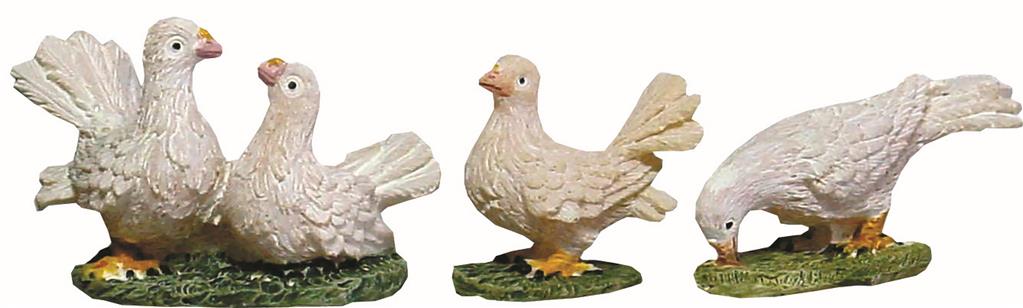 Tauben für 5-7cm Krippenfiguren 3 Stück