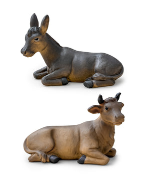 Ochs und Esel Markuskrippe für 13cm Figuren Set 2-teilig