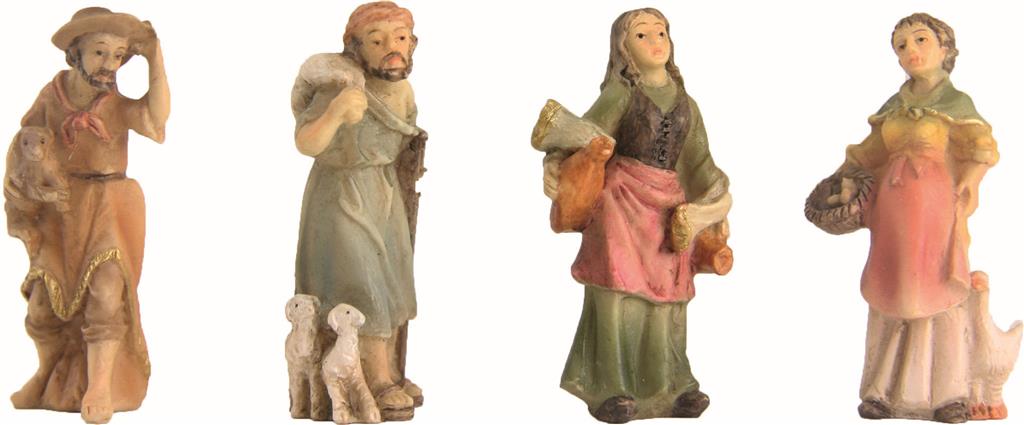 Krippenfiguren Zusatzfiguren Set 4-teilig 5cm