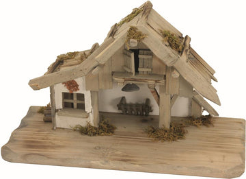 Weihnachtskrippen Stall Hirscheck 40x19x22,5cm