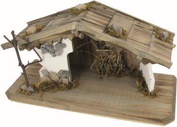 Krippenstall 29,5x9,5x15cm Weihnachtskrippe alpenländisch