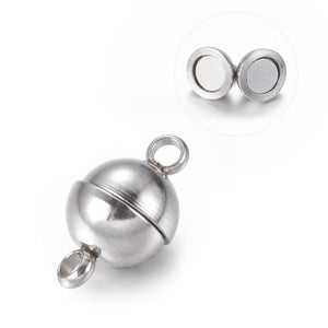 Kugel-Magnetverschluss aus Edelstahl rund 6mm 1 Stück