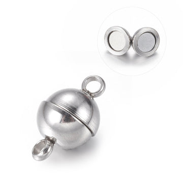 Kugel-Magnetverschluss aus Edelstahl rund 6mm 1 Stück