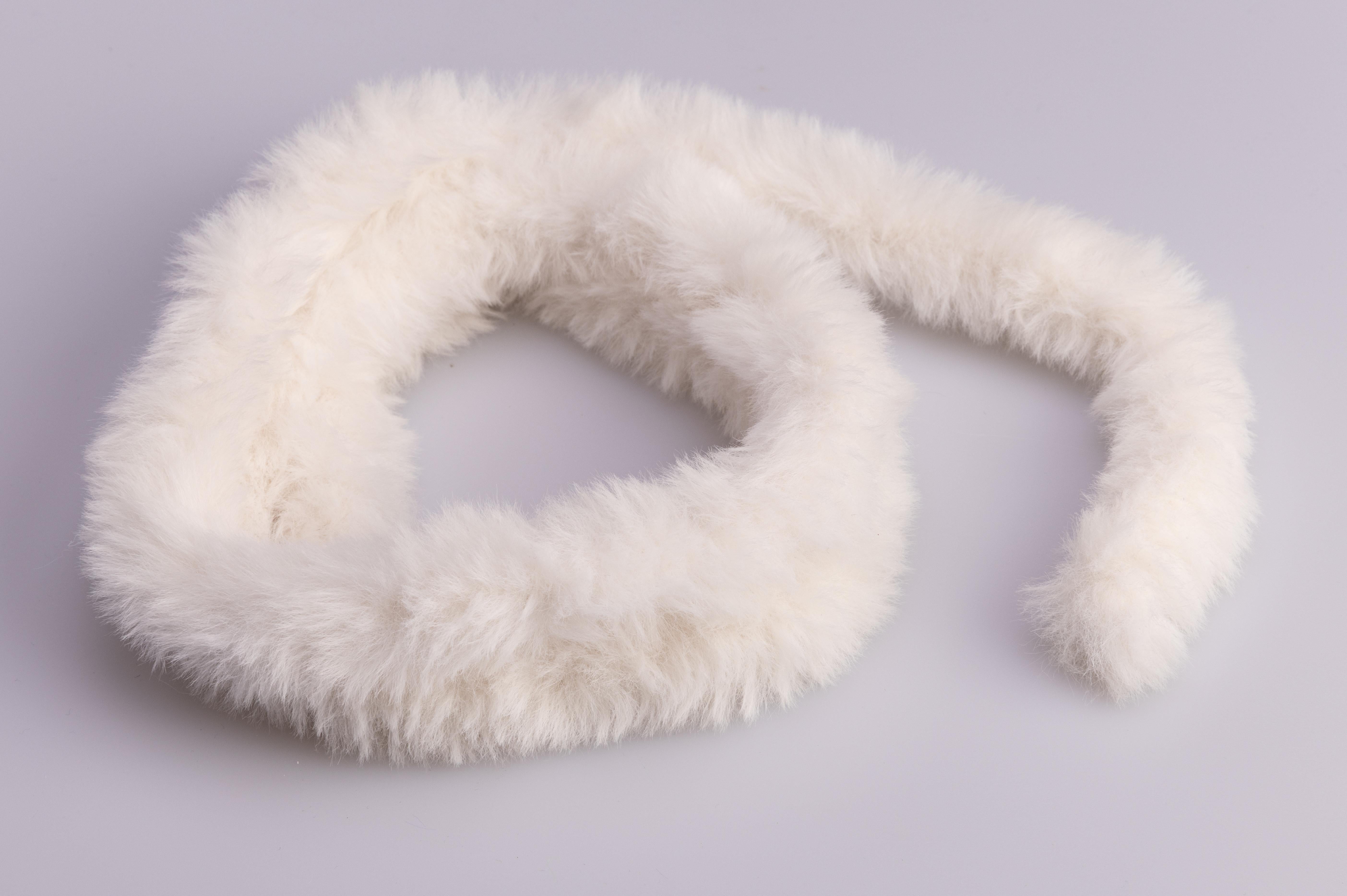 Chenilledraht Plüschstäbchen mit Drahtkern schneeweiß 1m lang Ø 27 mm 1 Stück