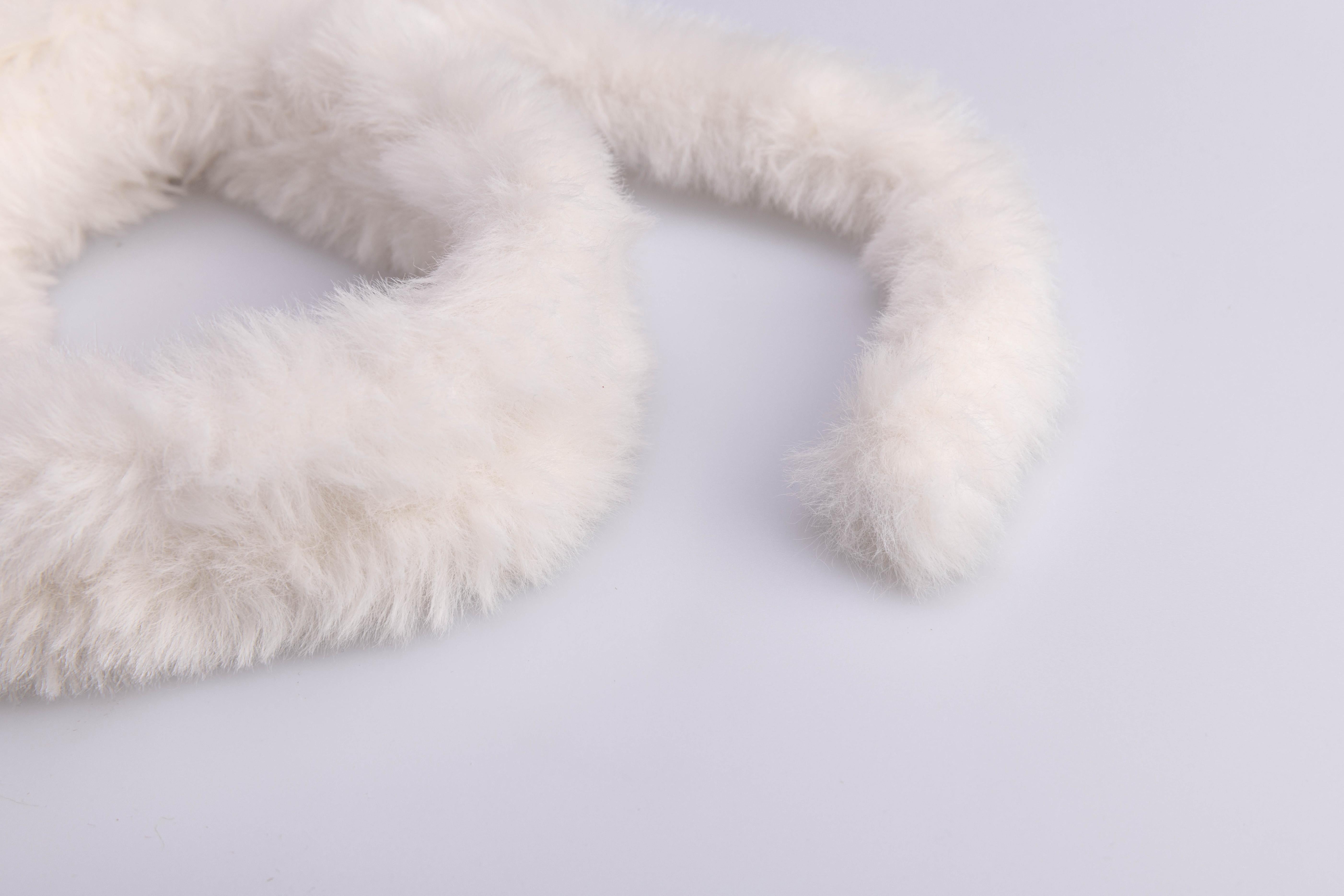 Chenilledraht Plüschstäbchen mit Drahtkern schneeweiß 1m lang Ø 27 mm 1 Stück