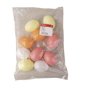 Plastik Eier Set 6cm ø apricot 10 Stück