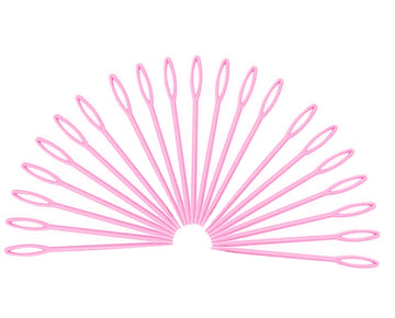 Kunststoff-Wollnadeln Pink – 20 Stück 55 mm – Kindgerechte Stopfnadeln mit großem Nadelöhr