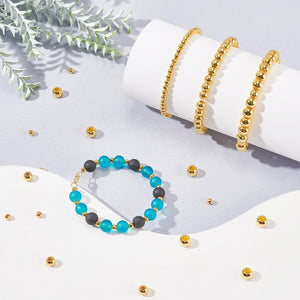 Acrylperlen-Set gold rund 570 Stück