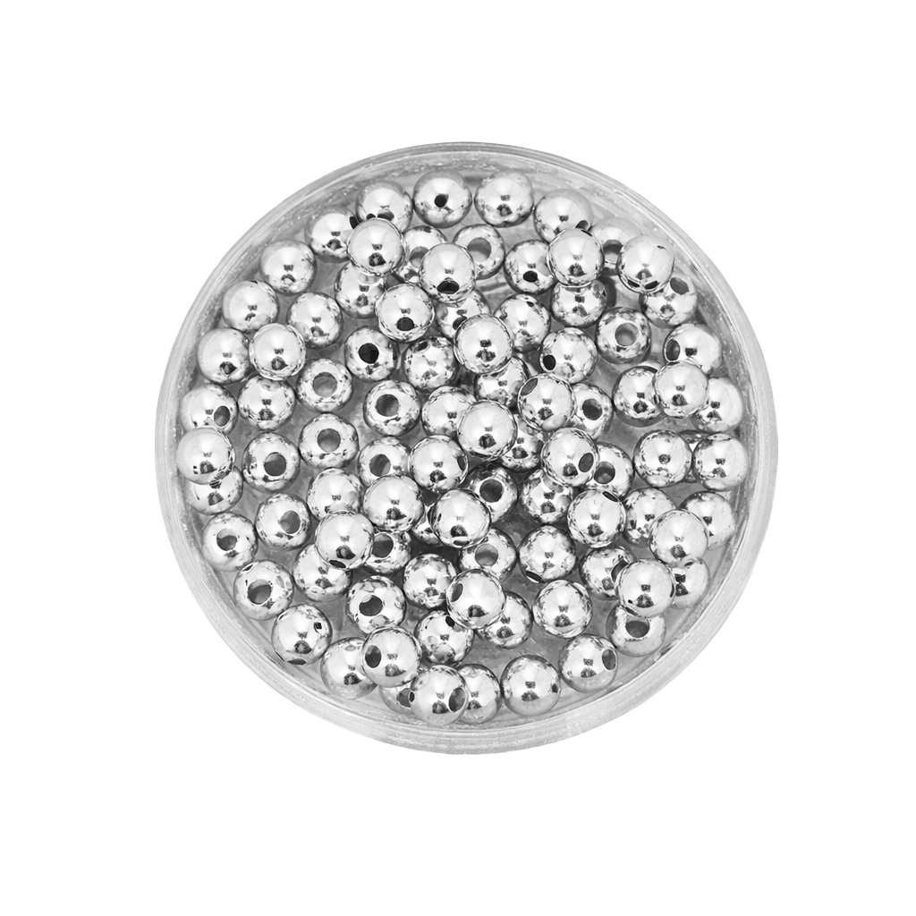 Wachsperlen 4mm, 80 Stück/Dose , Metallic-Perlen Kunststoffperlen Bastelperlen