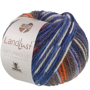 Lana Grossa Landlust Print Naturwolle Uni 100% norwegische Schurwolle klassisch verzwirnt 50g /85m